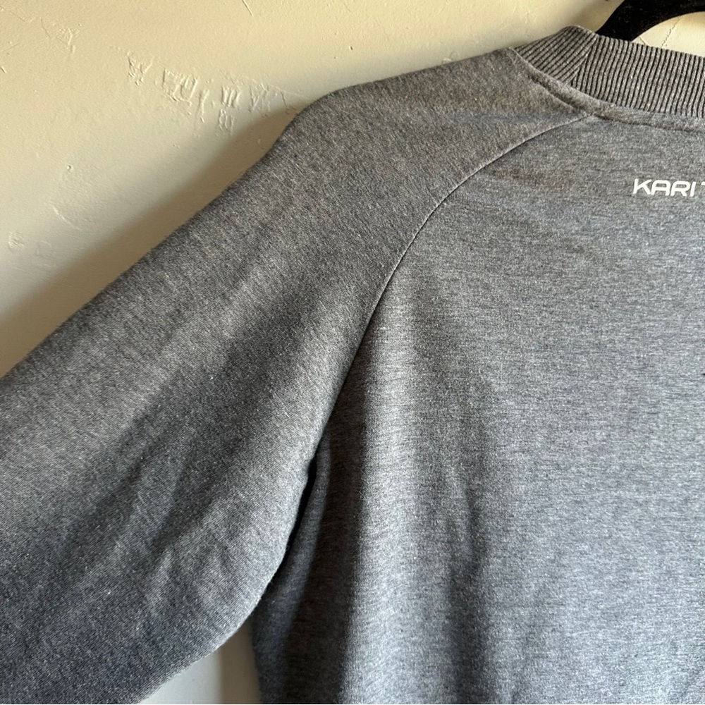 Kari Traa Gray Raglan Sleeve Crew Neck Sweatshirt Pullover Activewear Athleisure - Picture 8 of 13